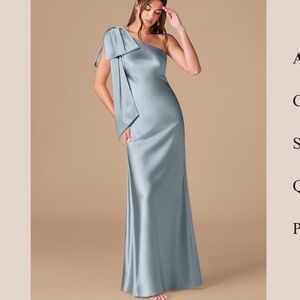 Azazie Capri in Dusty Blue